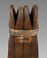 Stopped Pipe (whistle), wood (cedar or spruce), sinew, Native American (Northwest Coast)
